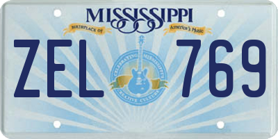 MS license plate ZEL769