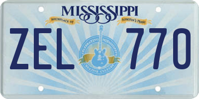 MS license plate ZEL770