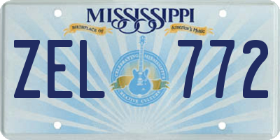 MS license plate ZEL772