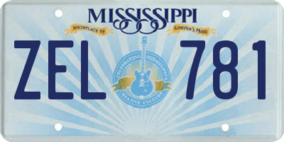 MS license plate ZEL781