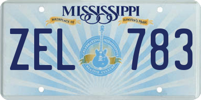 MS license plate ZEL783