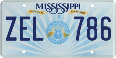 MS license plate ZEL786