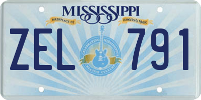 MS license plate ZEL791