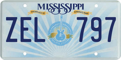 MS license plate ZEL797