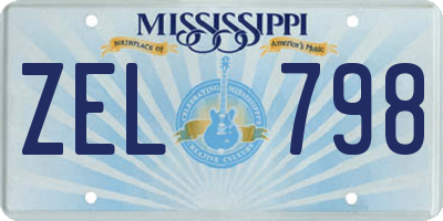 MS license plate ZEL798