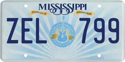 MS license plate ZEL799