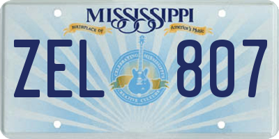 MS license plate ZEL807