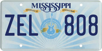 MS license plate ZEL808