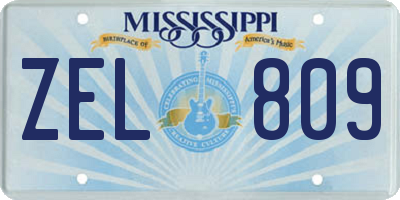 MS license plate ZEL809