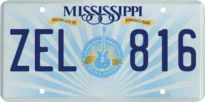 MS license plate ZEL816