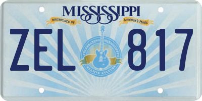 MS license plate ZEL817