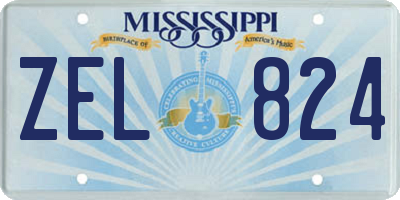 MS license plate ZEL824