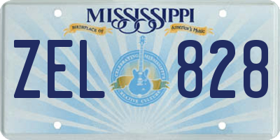 MS license plate ZEL828