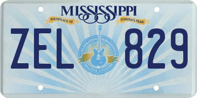 MS license plate ZEL829