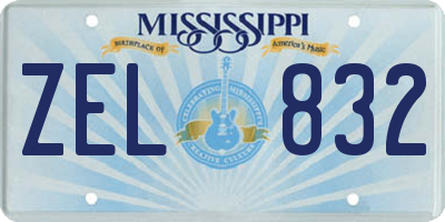 MS license plate ZEL832