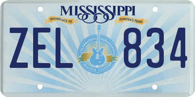 MS license plate ZEL834