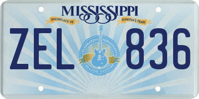 MS license plate ZEL836