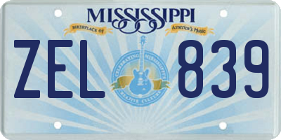 MS license plate ZEL839
