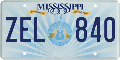 MS license plate ZEL840