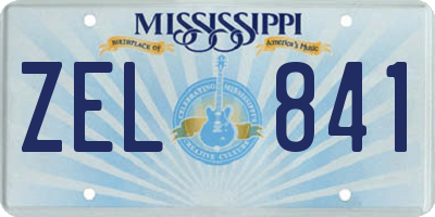 MS license plate ZEL841