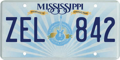 MS license plate ZEL842