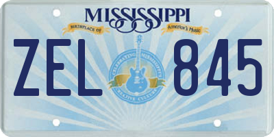 MS license plate ZEL845