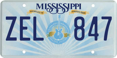 MS license plate ZEL847
