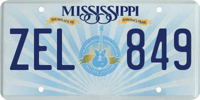 MS license plate ZEL849