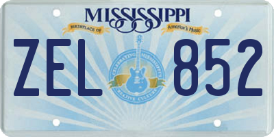 MS license plate ZEL852