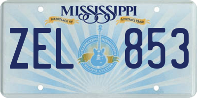 MS license plate ZEL853