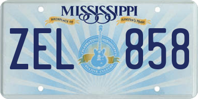 MS license plate ZEL858