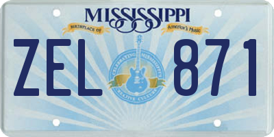 MS license plate ZEL871