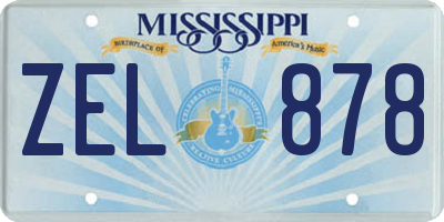 MS license plate ZEL878