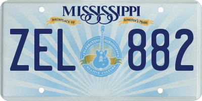 MS license plate ZEL882