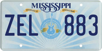 MS license plate ZEL883