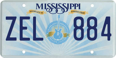MS license plate ZEL884