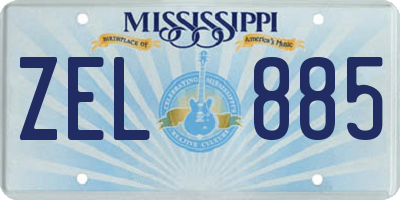 MS license plate ZEL885