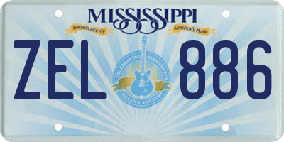 MS license plate ZEL886