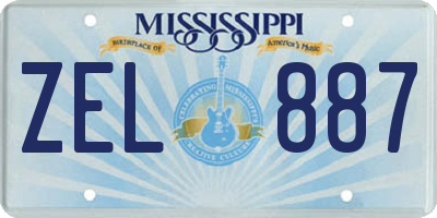 MS license plate ZEL887