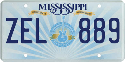 MS license plate ZEL889