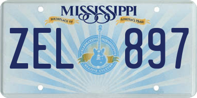 MS license plate ZEL897