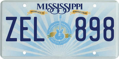 MS license plate ZEL898