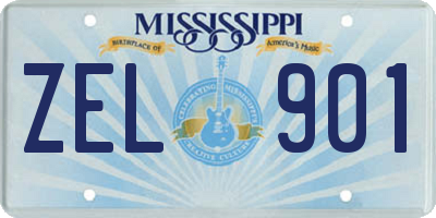 MS license plate ZEL901
