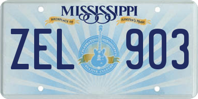 MS license plate ZEL903