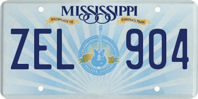 MS license plate ZEL904