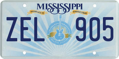 MS license plate ZEL905