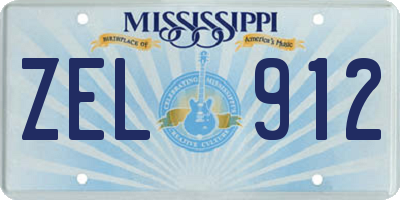 MS license plate ZEL912