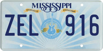 MS license plate ZEL916