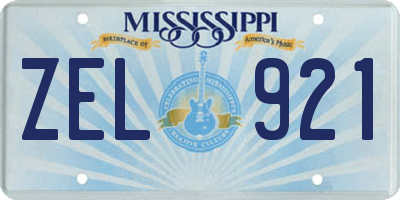MS license plate ZEL921