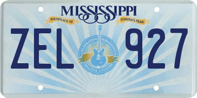 MS license plate ZEL927